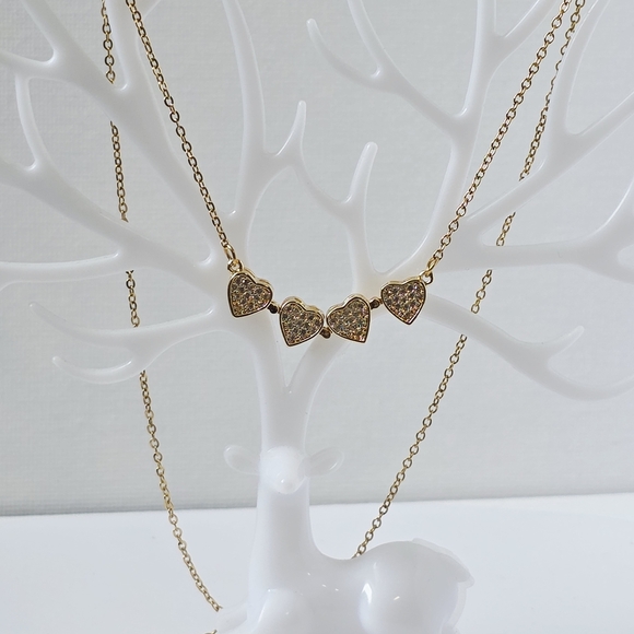 N0021 Brandnew Elegant Gold Clover Two In One Open Pendant Necklace - Picture 7 of 12